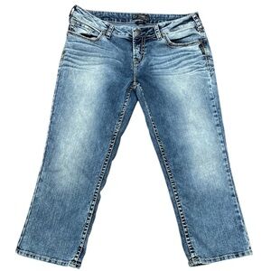 Silver Jeans Co Aiko Capri Indigo Blue Jeans Size 33